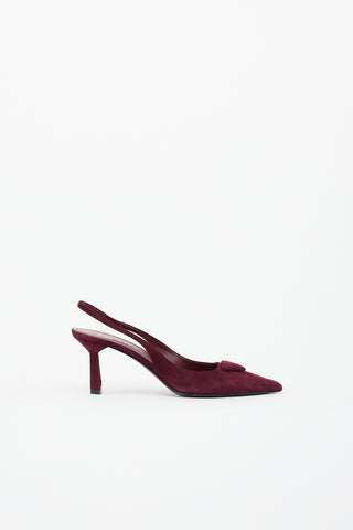 Prada Suede Logo Slingback Heel