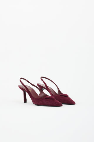 Prada Suede Logo Slingback Heel