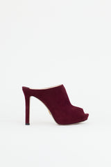 Prada Suede Peep Toe Mule