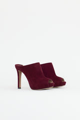 Prada Suede Peep Toe Mule