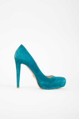 Prada Suede Platform Pump