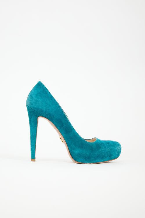 Prada Suede Platform Pump
