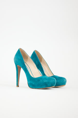 Prada Suede Platform Pump