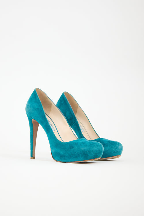 Prada Suede Platform Pump