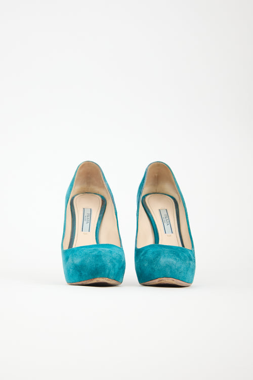 Prada Suede Platform Pump