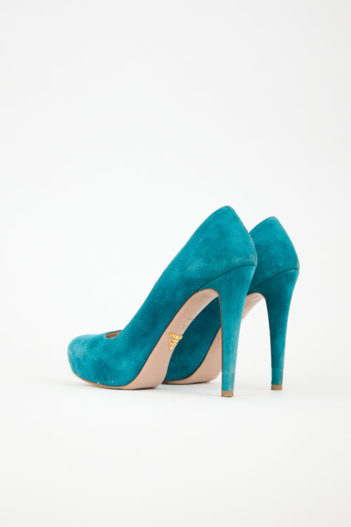 Prada Suede Platform Pump