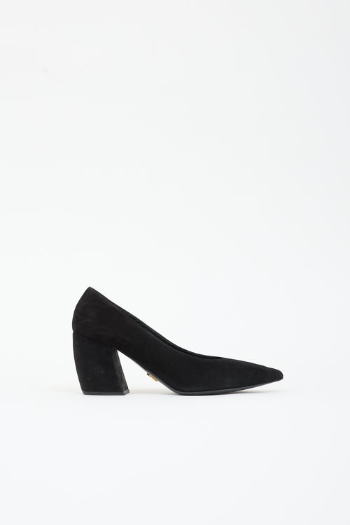 Prada Suede Pointed Toe Pump
