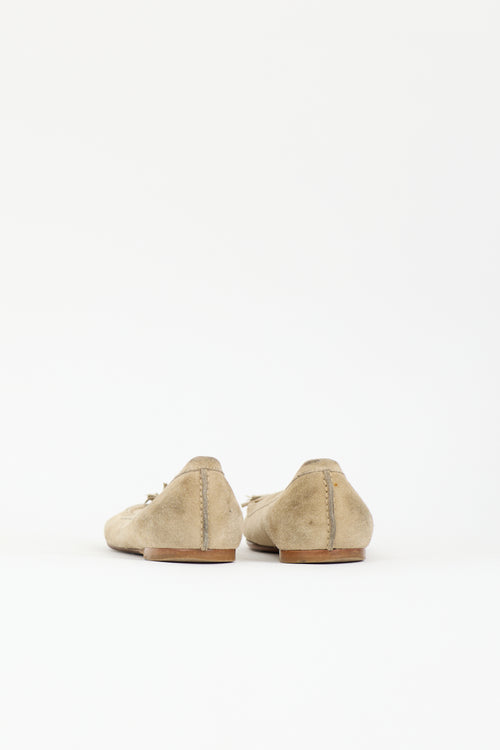 Prada Suede Tassel Driving Loafer