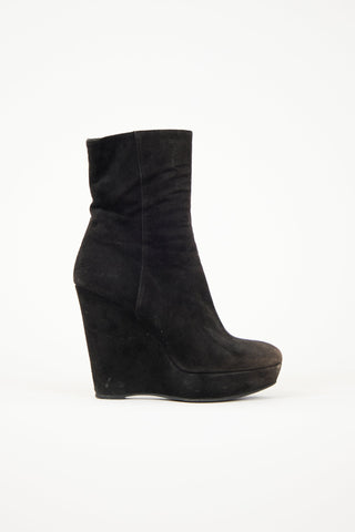 Prada Suede Wedge Boot