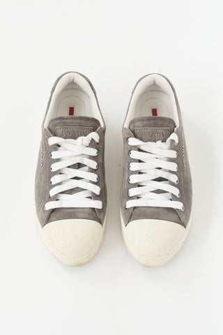 Prada Suede & Dot Rubber Sneaker