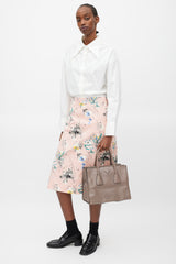 Prada Taupe & Silver Leather City Bag