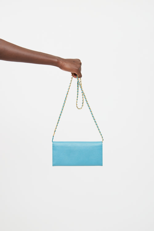 Prada Blue Saffiano Crossbody Bag