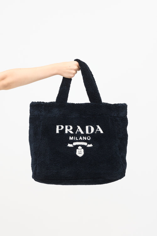 Prada Terry Logo Tote Bag