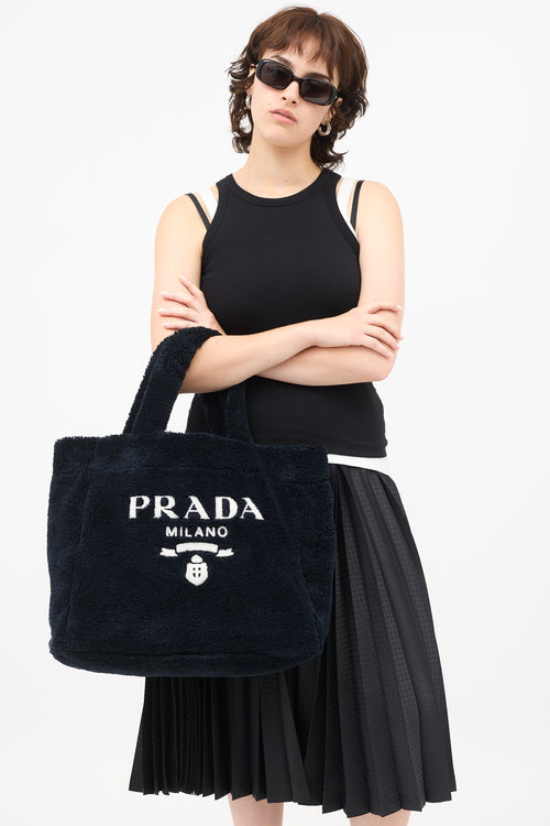 Prada Terry Logo Tote Bag