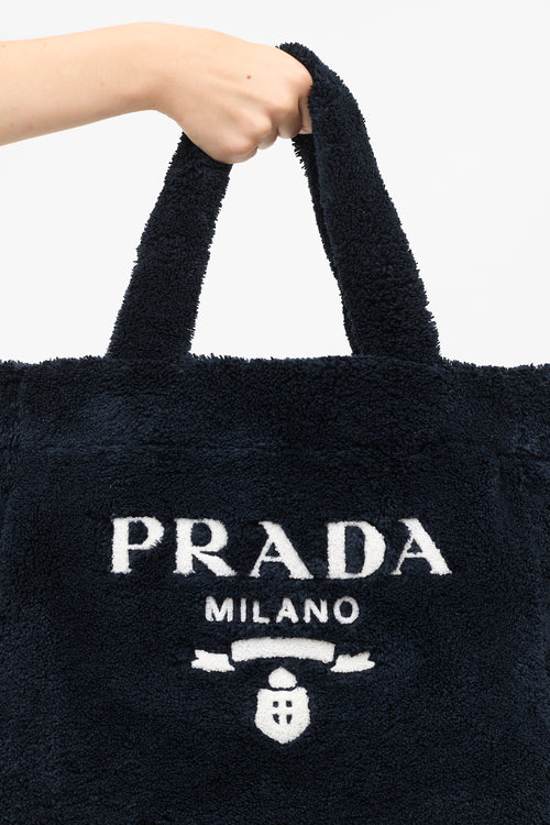 Prada Terry Logo Tote Bag