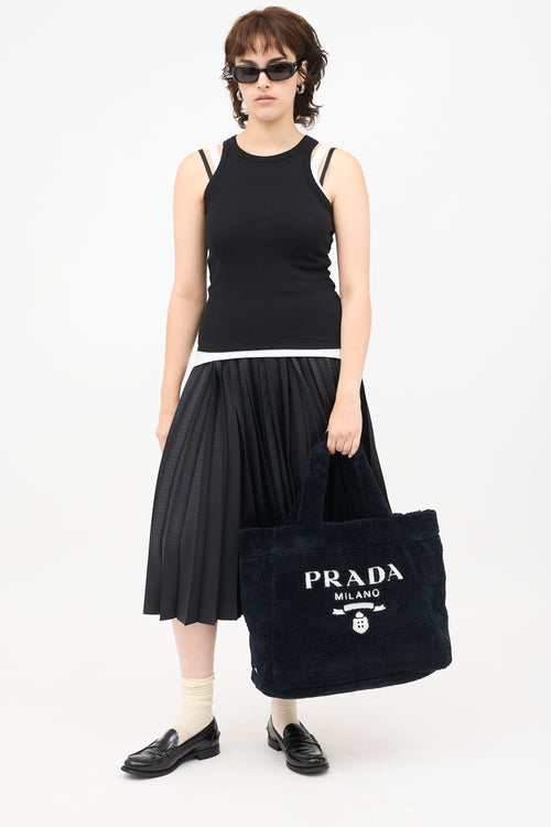 Prada Terry Logo Tote Bag