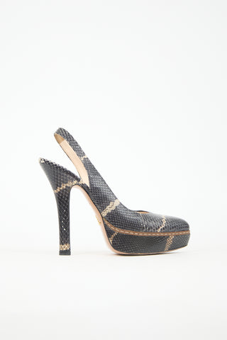 Prada Textured Leather Platform Pump