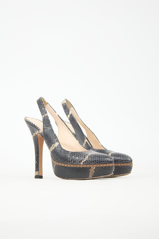 Prada Textured Leather Platform Pump