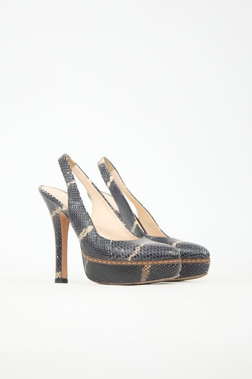Prada Textured Leather Platform Pump