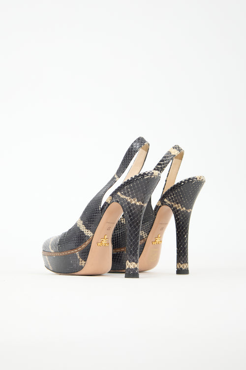 Prada Textured Leather Platform Pump