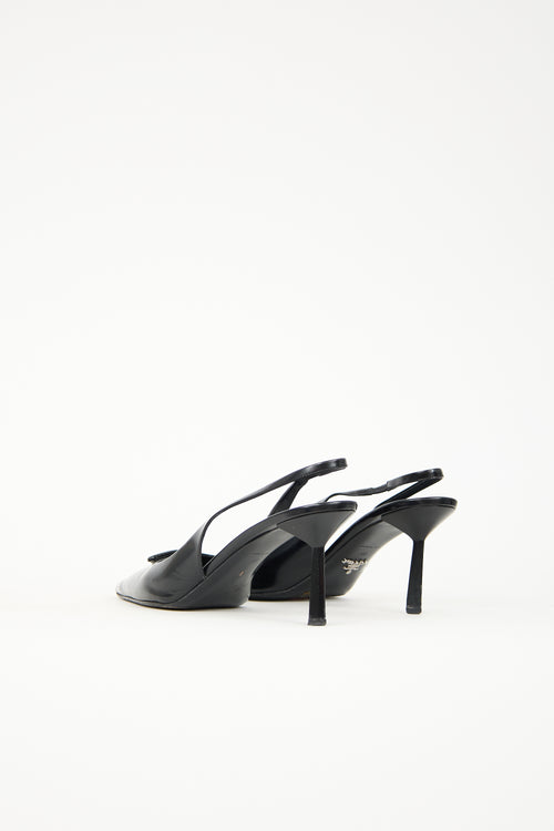 Prada Leather Logo Slingback Pump