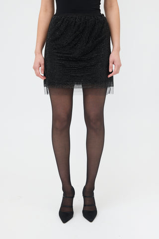 Prada Tulle Embellished Mini Skirt