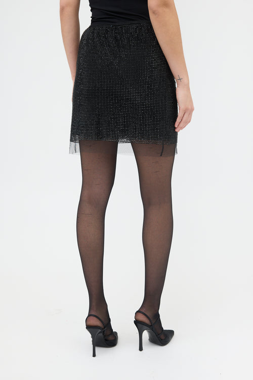 Prada Tulle Embellished Mini Skirt
