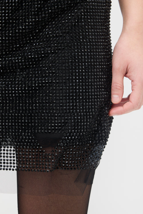 Prada Tulle Embellished Mini Skirt