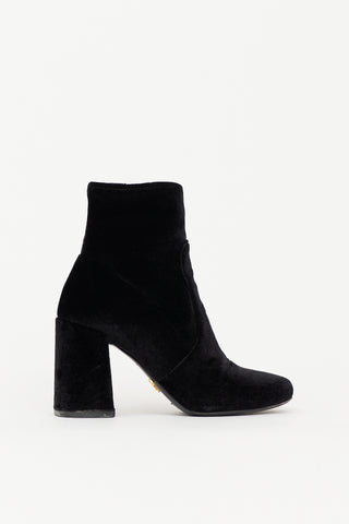 Prada Velvet Ankle Boot