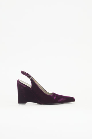 Prada Velvet Wedge Heel