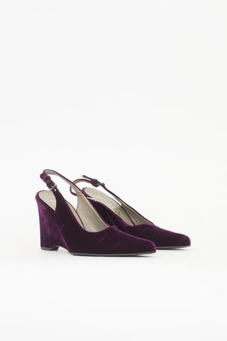 Prada Velvet Wedge Heel