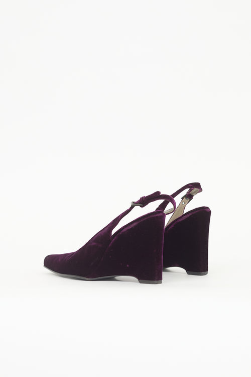 Prada Velvet Wedge Heel