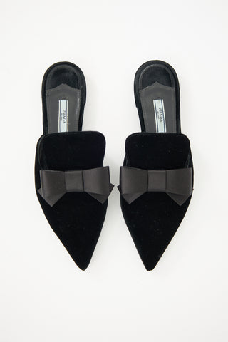 Prada Velvet Bow Mule