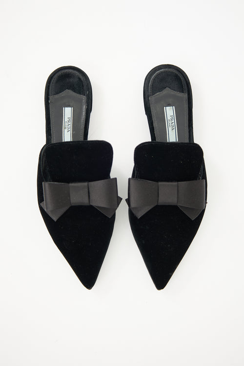 Prada Velvet Bow Mule