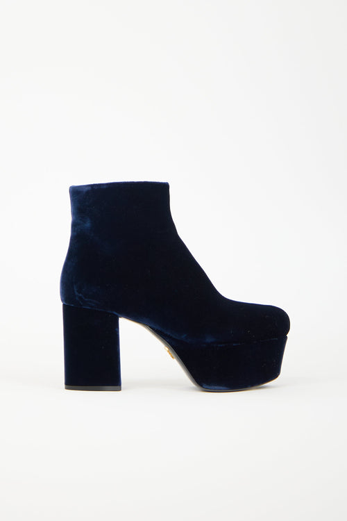 Prada Velvet Platform Boot