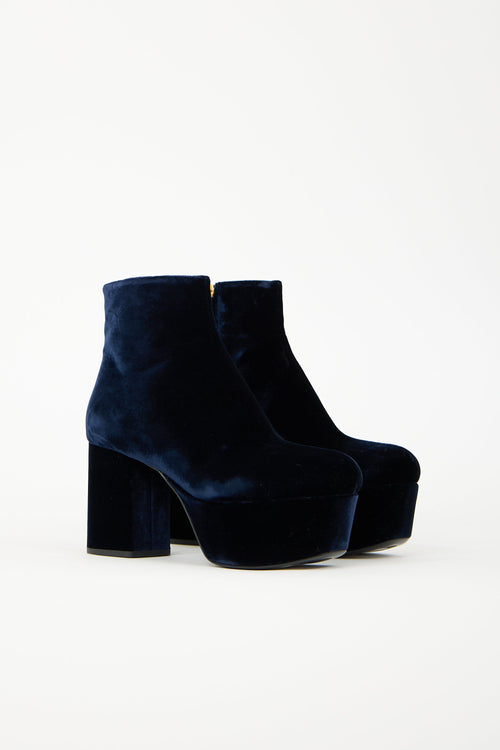 Prada Velvet Platform Boot