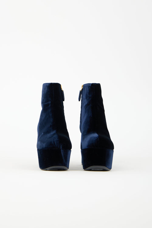 Prada Velvet Platform Boot