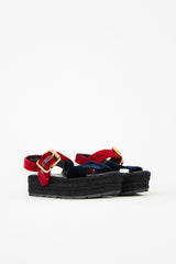 Prada Velvet Platform Espadrille Sandal