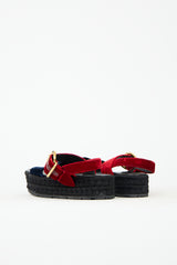 Prada Velvet Platform Espadrille Sandal