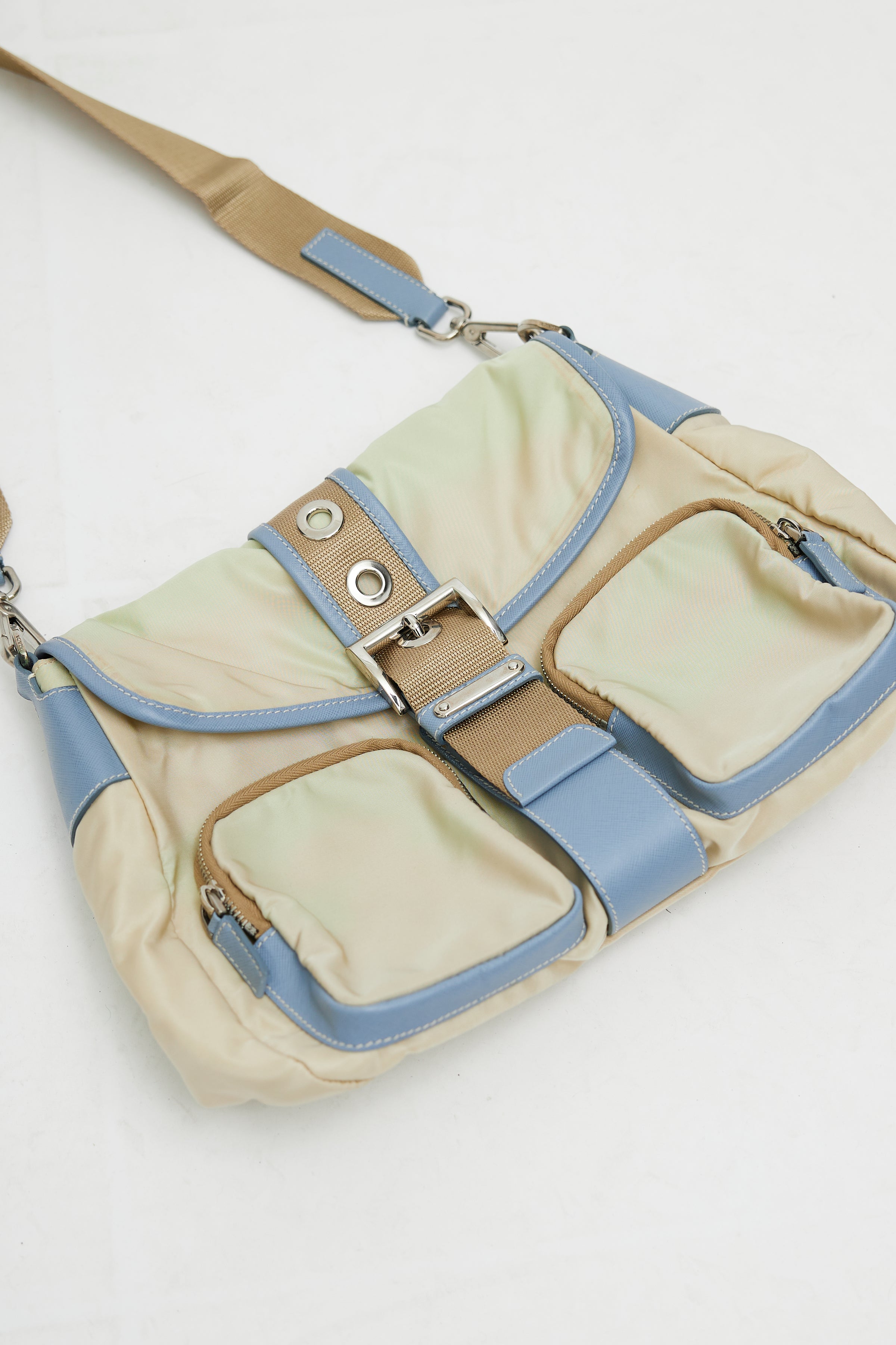 Prada // Beige Khaki Nylon Shoulder Bag – VSP Consignment