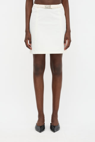 Prada Vintage Belted Midi Skirt