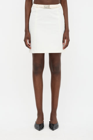 Prada Vintage Belted Midi Skirt