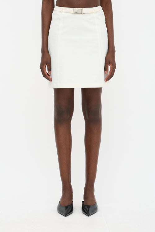 Prada Vintage Belted Midi Skirt