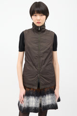 Prada Vintage Brown Shearling & Nylon 2-in-1 Coat