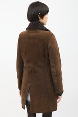 Prada Vintage Brown Shearling & Nylon 2-in-1 Coat