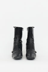 Prada Vintage Leather Buckle Ankle Boot