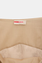 Prada Vintage Silk Lace Panel Skirt