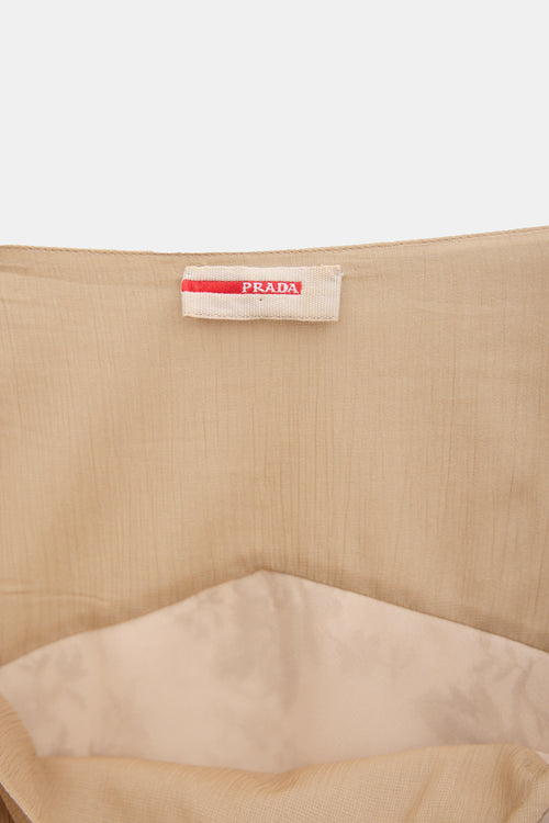 Prada Vintage Silk Lace Panel Skirt