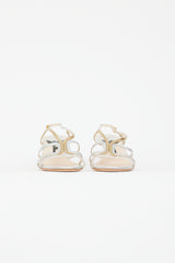 Prada Vintage Silver & Gold Leather Slingback Heel