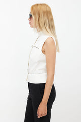 Prada Vintage White Nylon Belted Vest
